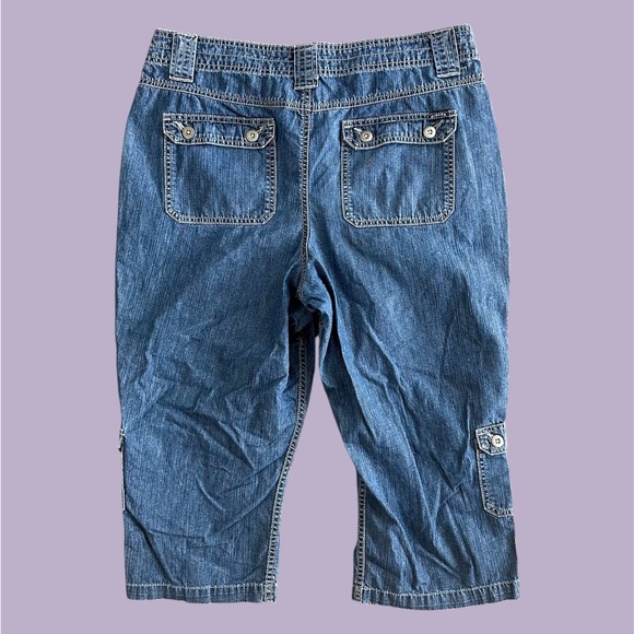 Riders By Lee Women’s 16M Jean‎ Denim Cargo Capris Shorts Jorts 36x20 Baggy Y2K - Picture 6 of 9
